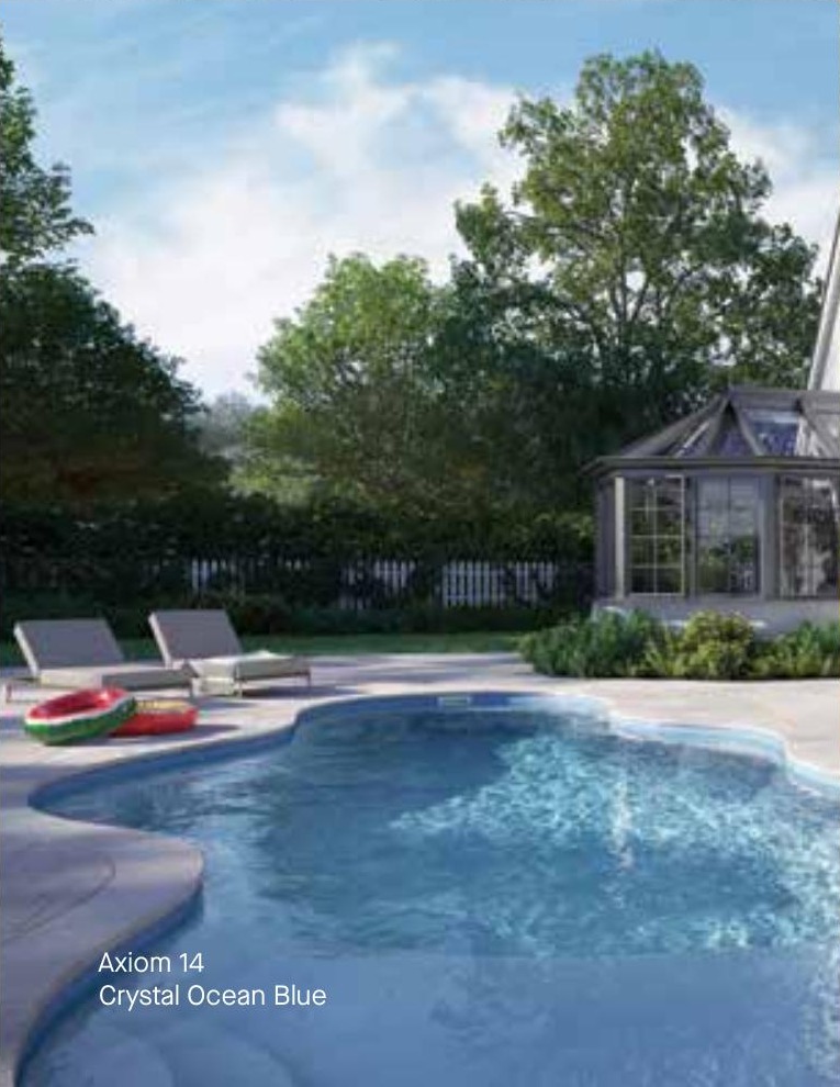 Axiom 14 fiberglass pool in a real backyard