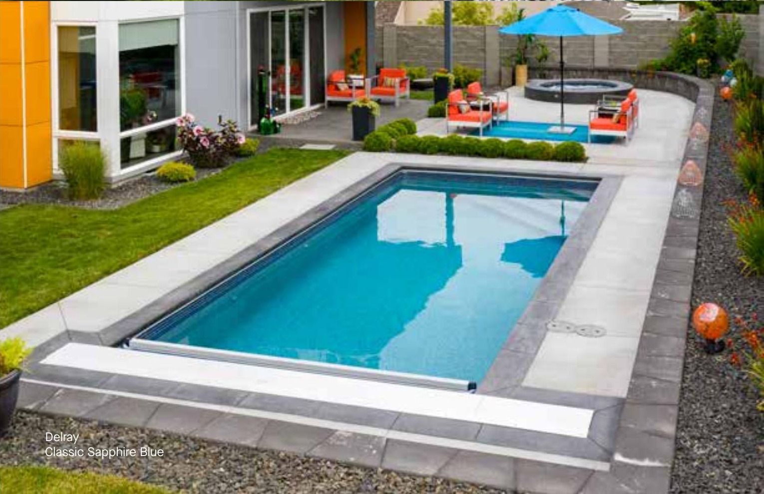 Delray fiberglass pool in a real backyard
