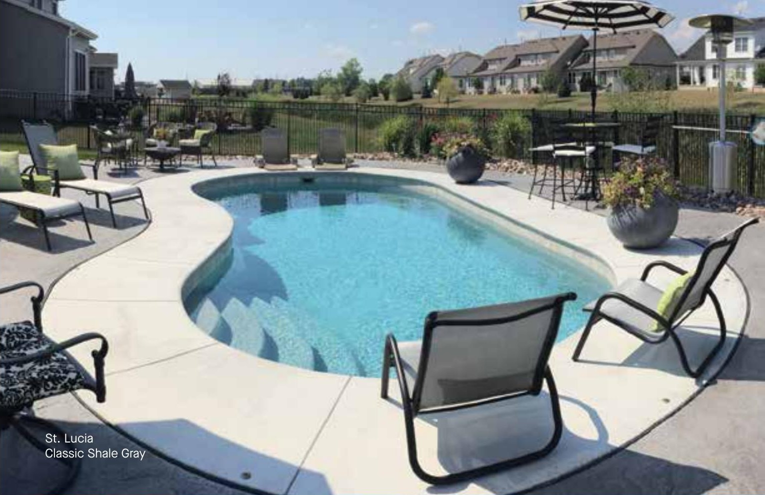 St. Lucia fiberglass pool in a real backyard