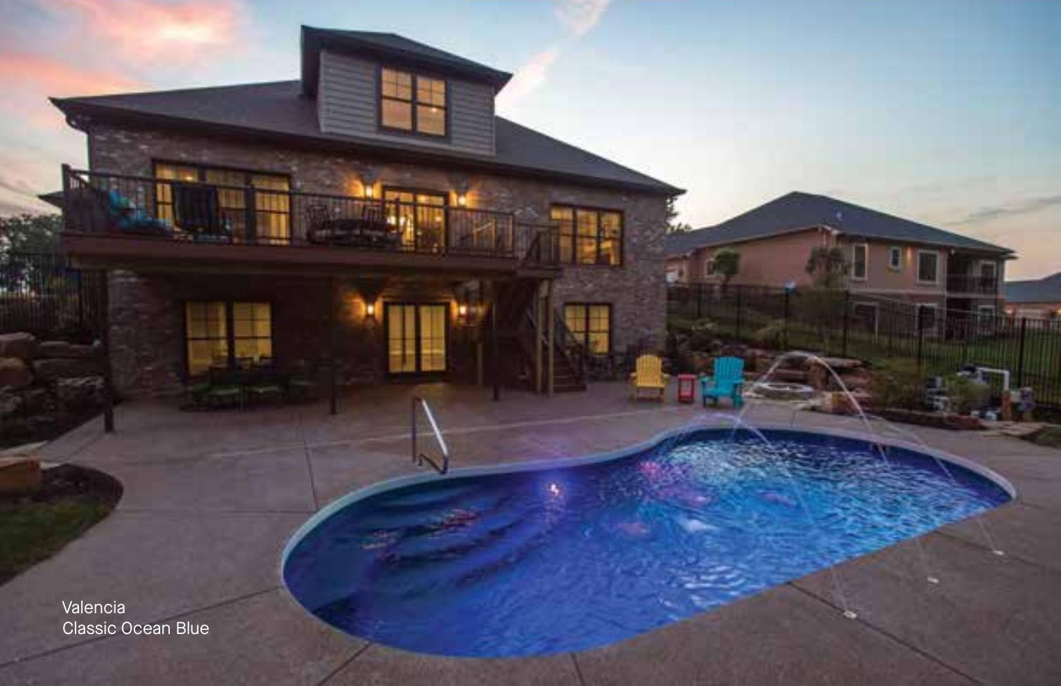 Valencia fiberglass pool in a real backyard